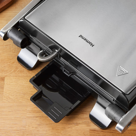 Homend Grilliant 1346H Inox Body with Cast Iron Plates Sandwich and Grill Machine
 