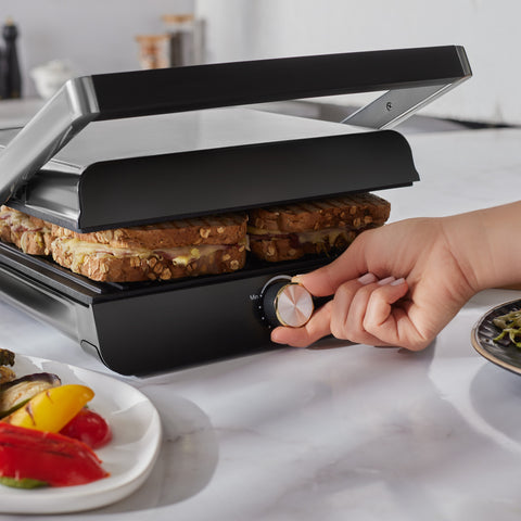 Homend Grilliant 1346H Inox Body with Cast Iron Plates Sandwich and Grill Machine
 