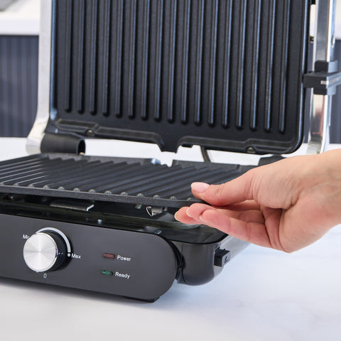Homend Grilliant 1366H Tosti- en Grillapparaat met uitneembare gietijzeren platen en roestvrijstalen behuizing