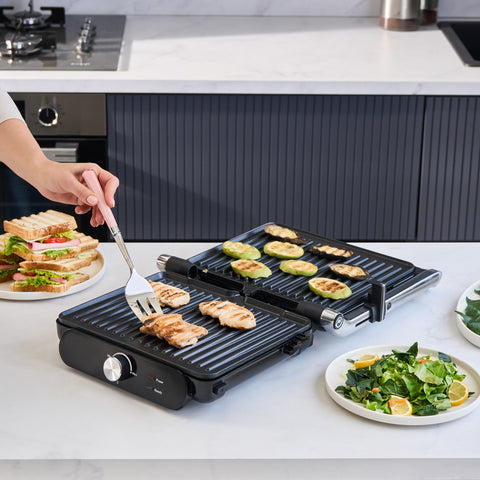 Homend Grilliant 1366H Tosti- en Grillapparaat met uitneembare gietijzeren platen en roestvrijstalen behuizing