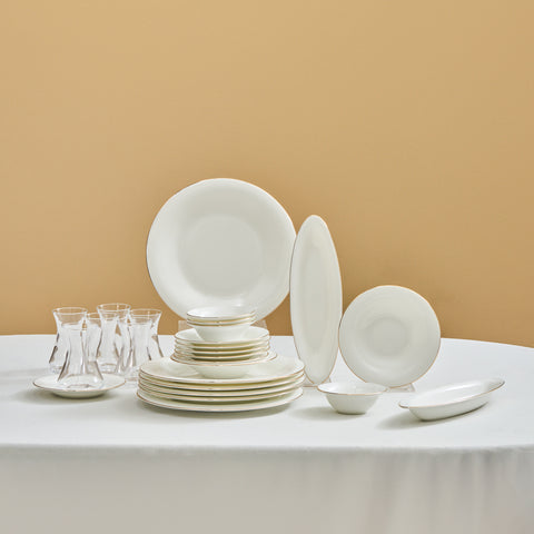 Karaca Fine Pearl New Fame Ontbijtset voor 6 Personen, 26 Delig – Goud