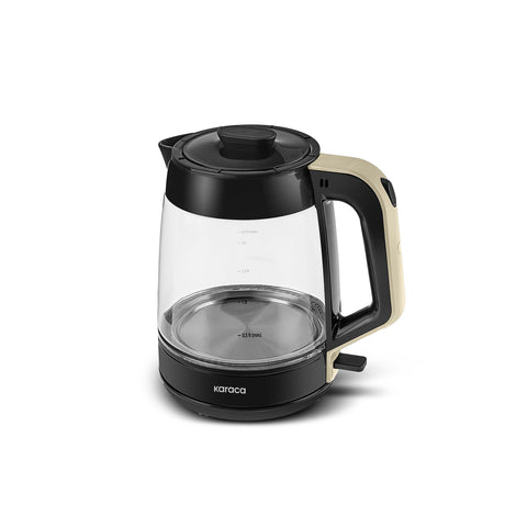 Karaca Glass Tea XL 2in1 Glazen Theemachine en Waterkoker Crème