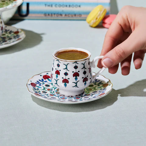 Karaca Ebruli 90 Ml 6-Piece Coffee Cup Set, Multicolored