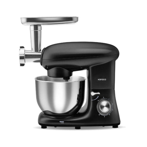 Karaca Multichef Stand Mixer Shiny Black Kitchen Machine 1900W 5.5L (With Meat Grinder / Sausage Maker / Kibbeh Attachment)
 