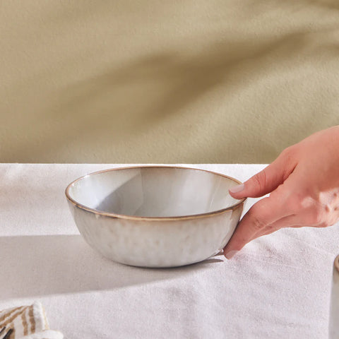Karaca Rixton Salad Bowl, 22 cm, Beige
