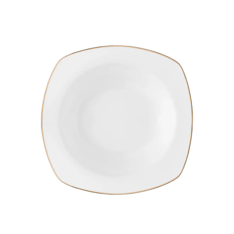 Karaca Timeless 59-delige Porseleinen Halve Vierkante Dinerset voor 12 Personen, Goud