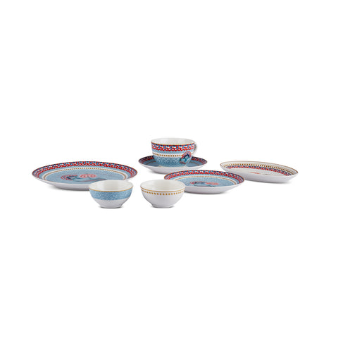 Karaca Forever Bone Spello 26-Delig Ontbijtset Blauw