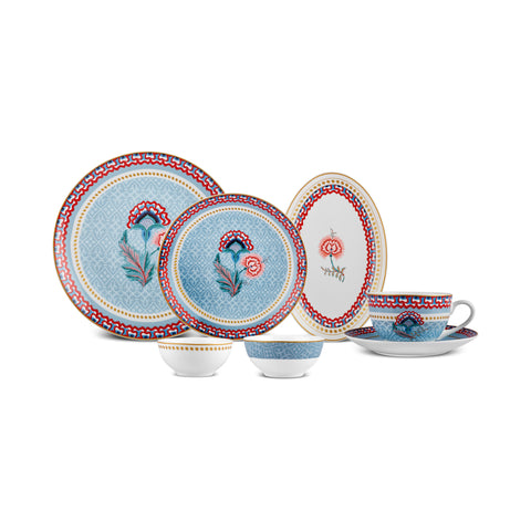 Karaca Forever Bone Spello 26-Delig Ontbijtset Blauw