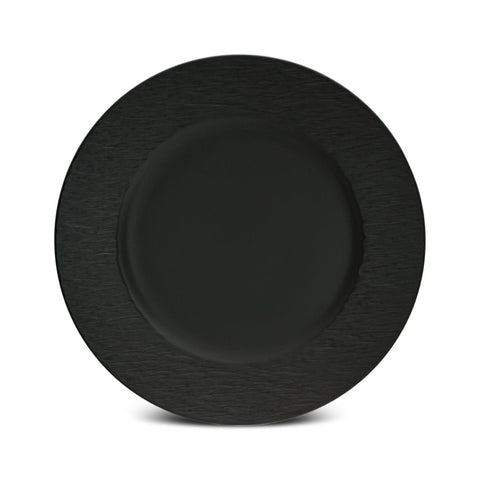 Karaca Solem Embossed - 18-Piece Stoneware Dinner Set for 6 People, Black
