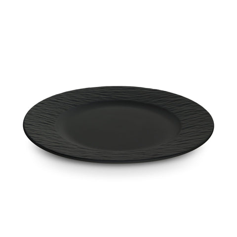 Karaca Solem Embossed - 18-Piece Stoneware Dinner Set for 6 People, Black
