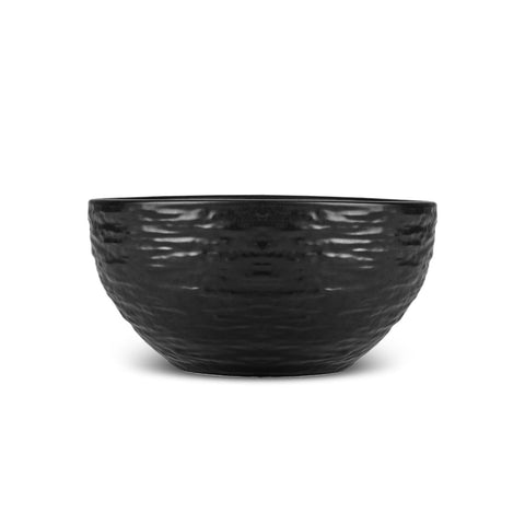 Karaca Solem Embossed - 18-Piece Stoneware Dinner Set for 6 People, Black
