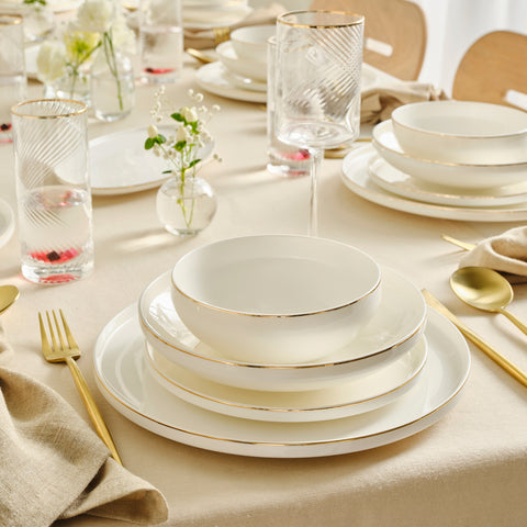 Karaca Red Carpet Collection Stream Bone Merope 53-delige 12-persoons servies set Goud