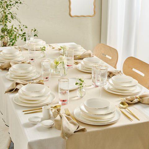 Karaca Red Carpet Collection Stream Bone Merope 53-delige 12-persoons servies set Goud