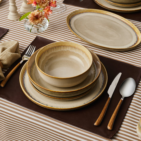 Karaca Earthy Reactive 52-Piece 12-Person Dinnerware Set
