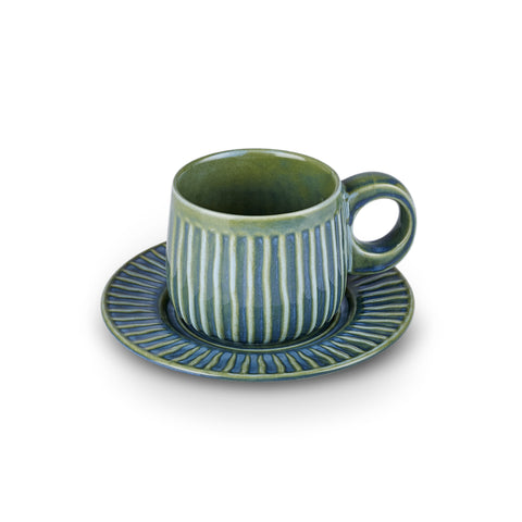 Karaca Arthur Green & Blue teacup, 260 ml