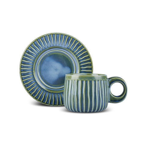 Karaca Arthur Green & Blue teacup, 260 ml