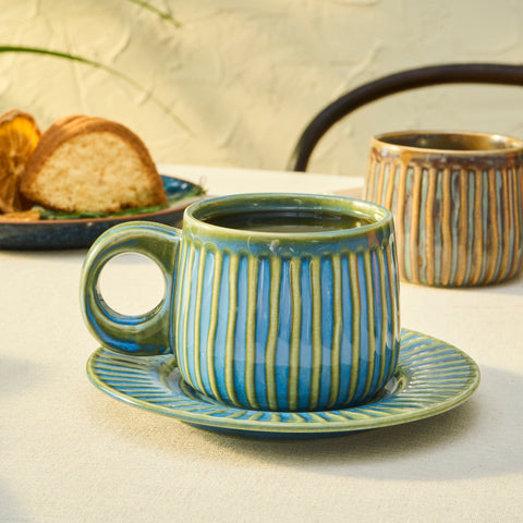 Karaca Arthur Green & Blue teacup, 260 ml
