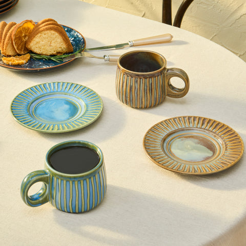 Karaca Arthur Green & Blue teacup, 260 ml