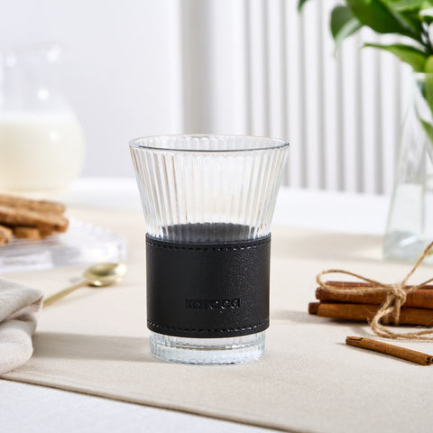 Karaca Leather Cool Touch Latte Glas 210 ML Zwart