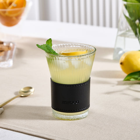 Karaca Leather Cool Touch Latte Glas 210 ML Zwart
