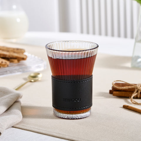 Karaca Leather Cool Touch Latte Glas 210 ML Zwart