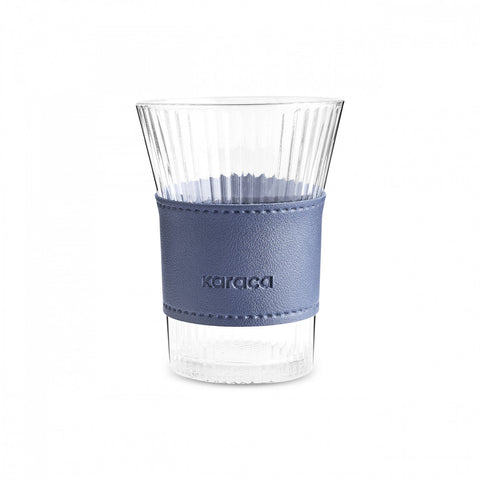 Karaca Leather Cool Touch Latte Glas 210 ML Marineblauw