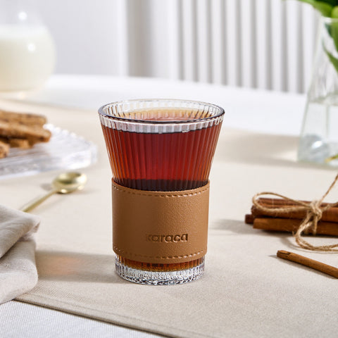 Karaca Leather Cool Touch Latte Glas 210 ML Bruin
