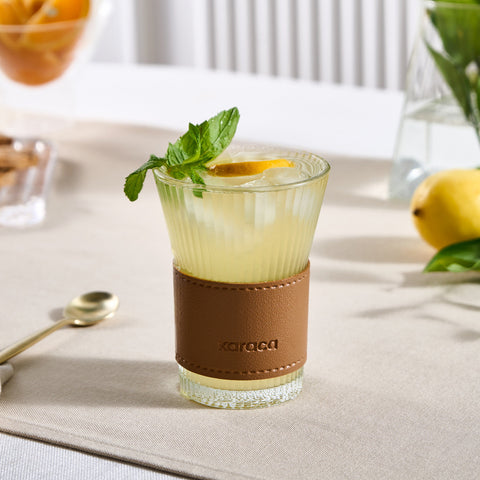 Karaca Leather Cool Touch Latte Glas 210 ML Bruin