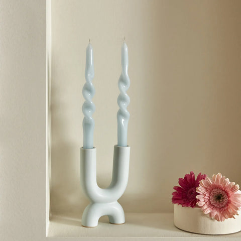 Karaca Home 2-delige Kaarsenhouder Blauw