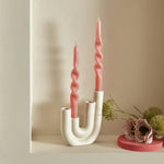 Karaca Home 2-delige Kaarsenhouder Roze
