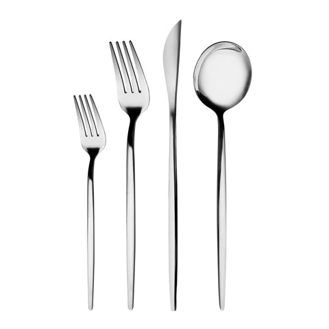 Karaca Bella Stainless Steel Cutlery Set V2 – 24 Pieces for 6 People – Silver