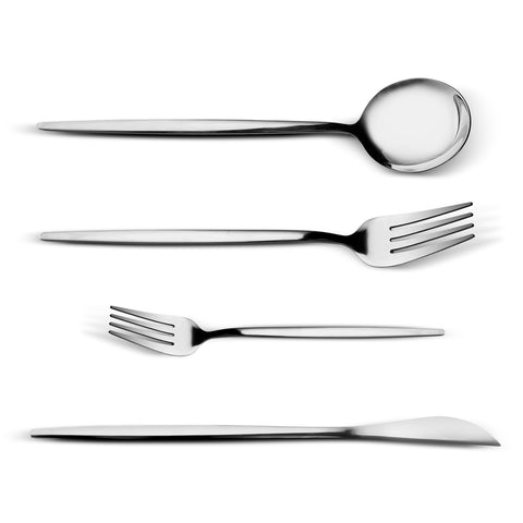 Karaca Bella Stainless Steel Cutlery Set V2 – 24 Pieces for 6 People – Silver