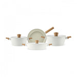 Karaca Swiss Crystal Almond Cream Induction-Based 7-Piece Cookware Set