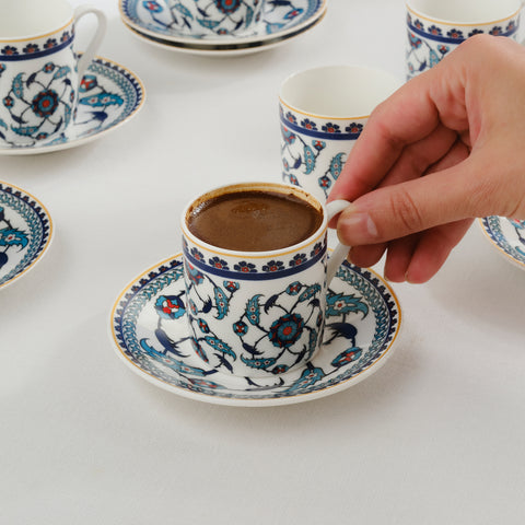 Karaca Rumi koffiekopjes set voor 6 personen, 80 ml