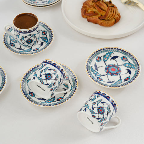 Karaca Rumi koffiekopjes set voor 6 personen, 80 ml