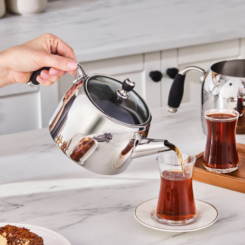 Karaca Stainless Steel Teapot Set  