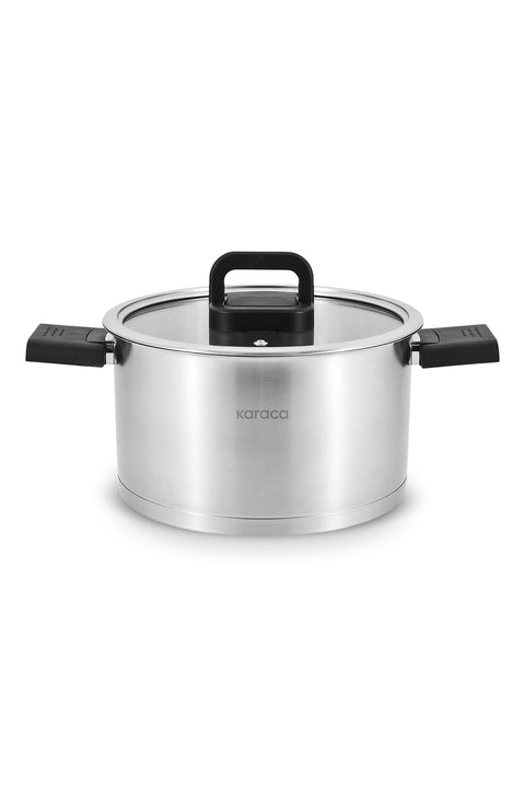 Karaca Aşiyan – 10-Piece Stainless Steel Cookware Set with Foldable Handles