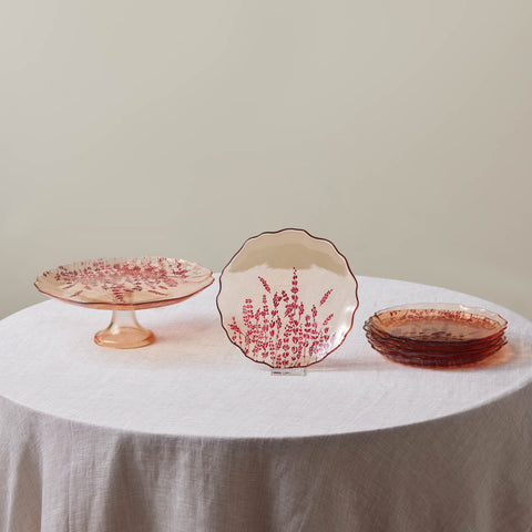 KARACA LAVANDER 7 PCS DESSERT SET, RED