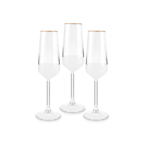 Karaca Jasmine Set van 3 Champagneglazen van 195 ml