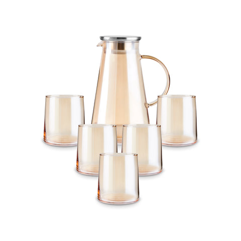 Karaca Serene 7-Delig Glazen Set, Amber