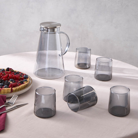 Karaca Serene 7-Delig Glazen Set, Antraciet