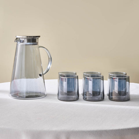 Karaca Serene 7-Delig Glazen Set, Antraciet