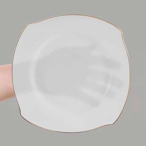 Karaca Square Bone Beyaz Altın, 53-Delig Dinerservies Voor 12 Personen