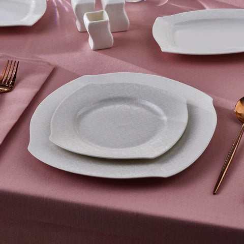 Karaca Square Bone Fancy, 53-Delig Dinerservies Voor 12 Personen