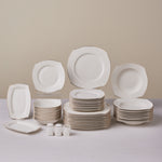Karaca Square Bone Wave 53-Delig 12-Persoons Servieset Goud