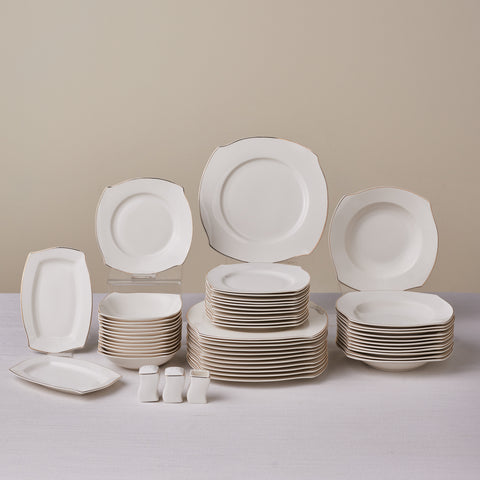 Karaca Square Bone Wave 53-Delig 12-Persoons Servieset Goud