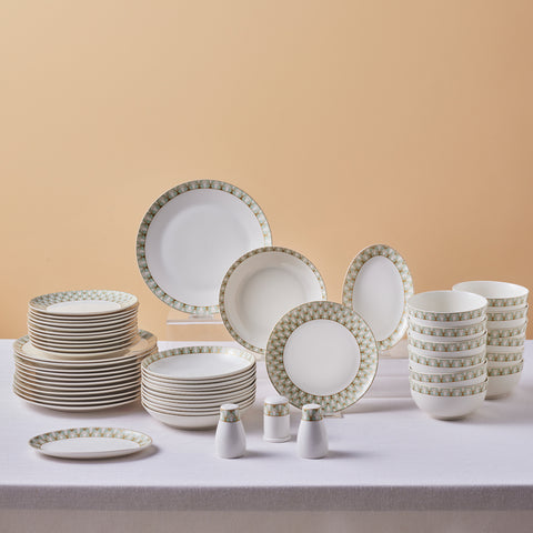 Karaca Forever Bone Emerald 53-delige Dinnerset voor 12 Personen
