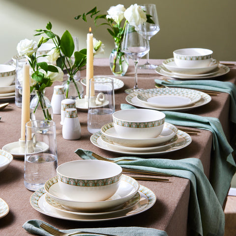 Karaca Forever Bone Emerald 53-delige Dinnerset voor 12 Personen
