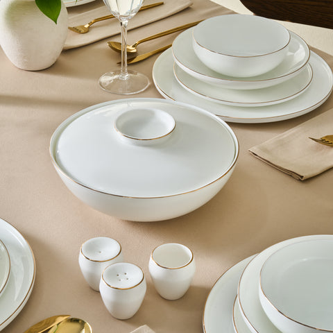 Karaca Fine Bone Meridian 55-delige Eetserviesset voor 12 Personen Goud