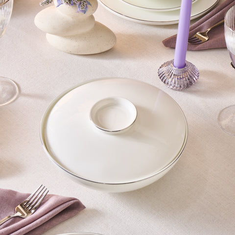 Karaca Fine Bone Meridian 55-delige Eetserviesset voor 12 Personen Platina